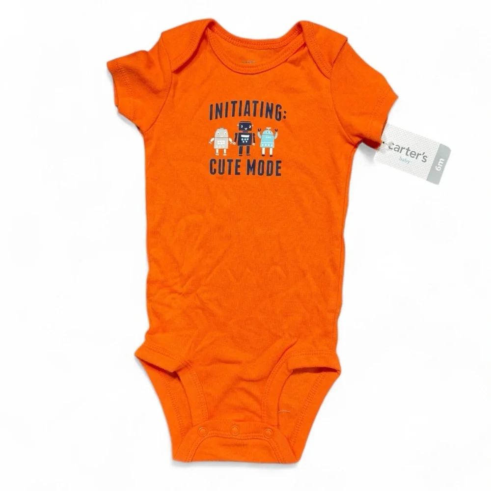 Carter's |  Vibrant Orange Baby Onesie | 6M